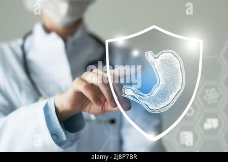 Schutz`s Gesundheits- und Genesungskonzepts des Patienten. Neutrale Farbpalette, Kopierbereich für Text. Stockfoto